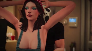 slut at a halloween party takes two dicks