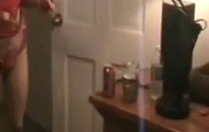 Beautiful teen stripping at home