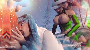 Winter Holidays futanari animation with Santa