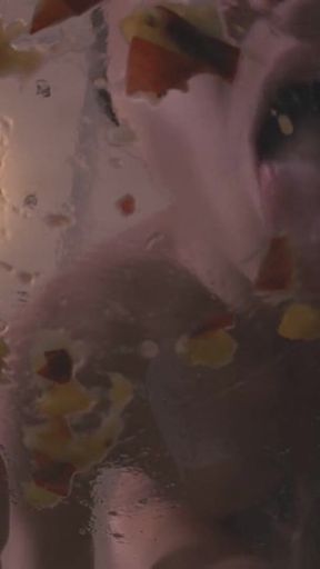 Fruit smoothie, Gina Gerson crushing fruit with her pussy and feet