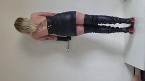 Lady Latisha - Arollo Overknee Stiletto Boots - Trampling CBT Bootjob - horizintal view