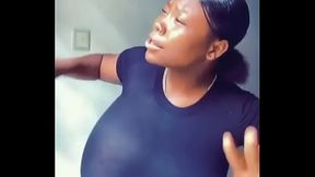 Huge breast dances in motion