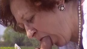 Older stepmom seduces young stepson