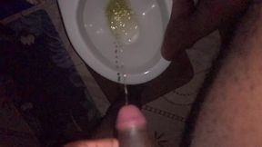 Pissing in Toilet Desperate Male