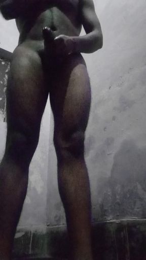 Delhi Hunk Boy Oiling Big Dick and Masturbating While No One in the Home