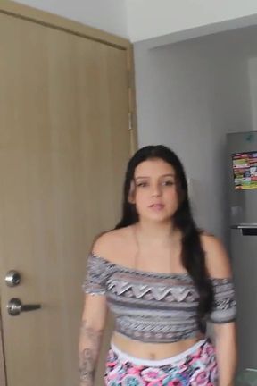 Hot Step Sister Gets Fucked Very Hard by Her Step Brother, Her Round Ass Bounces on His Cock