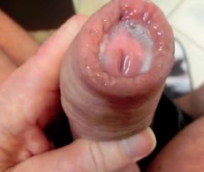 Foreskin with precum cum