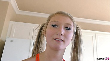 Petite Pigtails Step-Sister seduce to Hard Fuck and let him Cum Twice after caught her watching porn