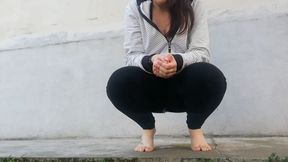 Completely dirty black yoga pants avi