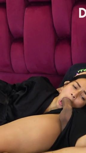 I WATCH TV WITH MY STEPSISTER WHILE SHE SUCKS MY COCK   Clip 1
