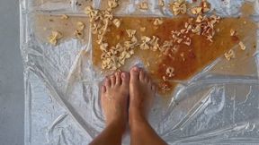 Feet in Farfalle getting hosed