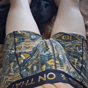 Teen boy lies alone in his bed with his stepsister's panties