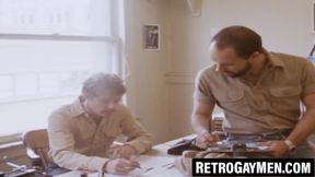 Classic gay man spreads for incredible anal pounding