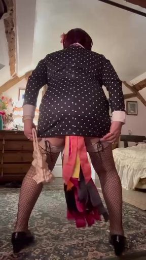 Dressed in a little dress for an evening out