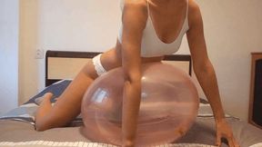 Playing with a big crystal balloon