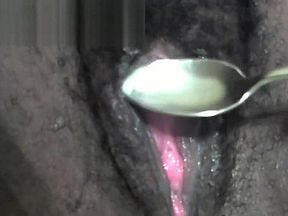 Dripping Pussy Grool Spoon Eating Ebony Hairy Throbbing Twat - Cami Creams