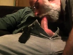 dutch bearded grandpa gives blowjob to chubby guy