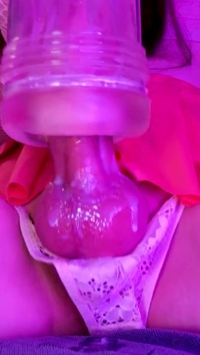 Pink Lingeria Big Cock Sissy