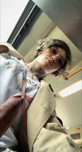 What a Cumshot, Lol Sabrina Is a Good Cumshot Inside the Bus, While the Collector Also Touched in Front of Her.