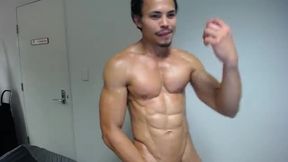 Hot Latin-asian Perfect Body Model Jerk and Flex