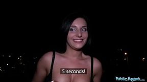 Big ass slut takes money for outdoor sex