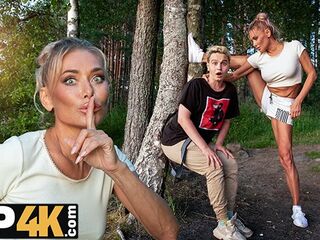 MOMMY4K. Russian Cougar Malusha discovered a guy with biggest schlong in the park and screwed him in 5 minutes