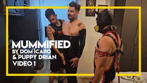 Dom Ícaro & Puppy Drian mummified me (1080p) Gay Bondage - Gay Domination - Mummification - Tape Bondage - Pet Play - BDSM