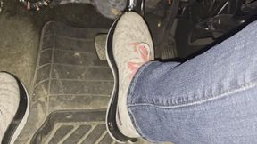 Driving in cute underarmour sneakers