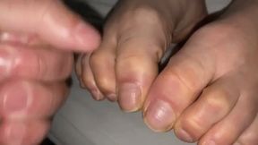 ANOTHER JERK OFF OVER NATURAL POINTED LONG TOES - SD