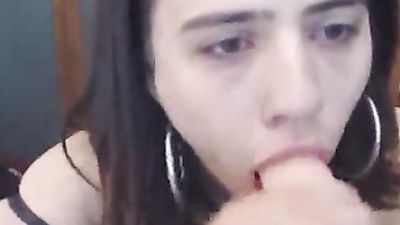 Braces Girl Super Sloppy On Dildo
