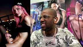 transgender super hero jerking off and cumming all over her face and body, ai generated