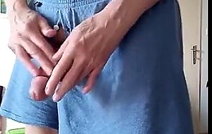 wearing a short I expose my cock