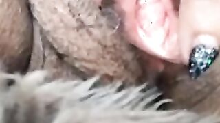 Older Hispanic woman having fun with my unshaved snatch