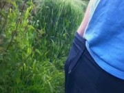 Quick outdoor wank while cycling from work