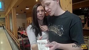 Guy Penetrates Attractive Beauty While Cuckold Plays Bowling