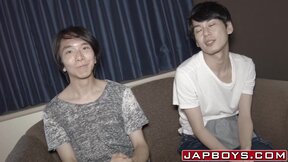 Japanese twink Fuji forms sixtynine before anal fuck