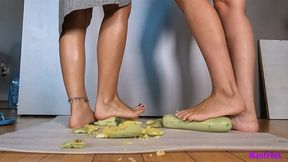 Women Barefoot Zucchini Crush - HD MP4