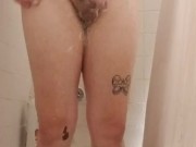 Chubby Trans femme takes a shower ;)