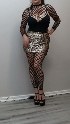 Nylon Bodystocking Outfit Try On   Clip 3