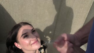 fucking a fan in the parking garage 19yo