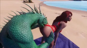 Exclusive Cartoon of Furry Lizard Character