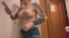 First Shower After Boob Job - Drains Out, Swollen & Bruised