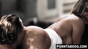 Ella Reese's hardcore spitroast and facial cum-blast