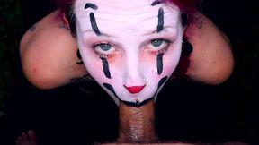 messy deep throat clown blowjob