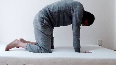 Masked dude shows you how to stretch and achieve multiple orgasms