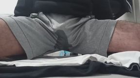 One day I wanted to see what would happen if I didn't pee all day so I put a camera in front of my pants and started watching Suddenly I had a lot of pee coming out of me My pants were very wet and this is my first time going into diapers since then.