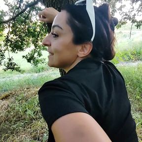 Beautiful girl gets lost in the woods with a stranger