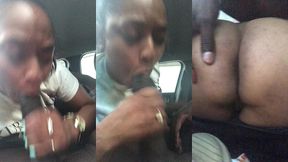 ebony slut gives public blowjob in car