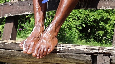 Close up of black foot for the true fetish of feet, MY gays fan request