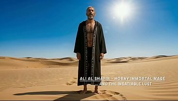 Ali Al Shafir, elderly horny immortal arab mage is extremely horny. - AI Generated